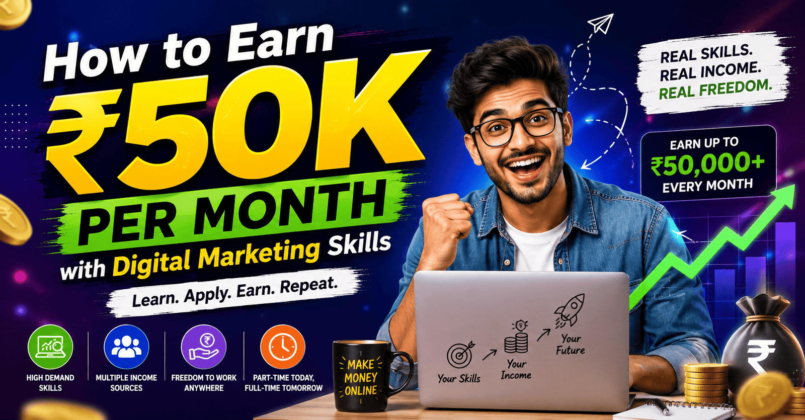 How to Earn ₹50K Per Month with Digital Marketing Skills